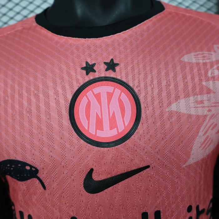 Player Version 2025-2026 Inter Milan Orange Snake Edition Soccer Jersey Football Shirt