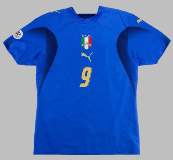 with 2006 World Cup Patch Retro Jersey 2006 Italy TONI 9 Home Vintage Soccer Jersey