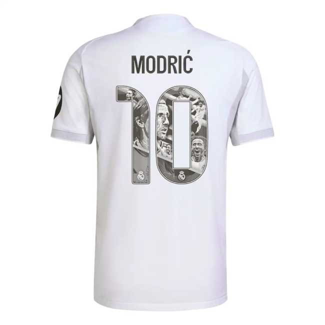 with HP Fan Version 2025-2026 Real Madrid MODRIC 10 Special Fonts Home Soccer Jersey Real Football Shirt
