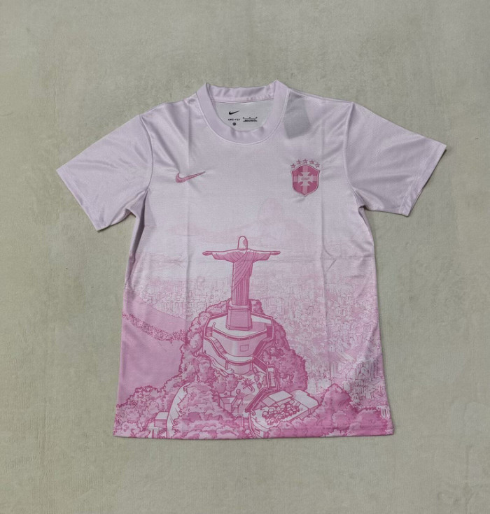 Fan Version 2025 Brazil Pink Special Edition Soccer Jersey Brasil Camisetas de Futbol