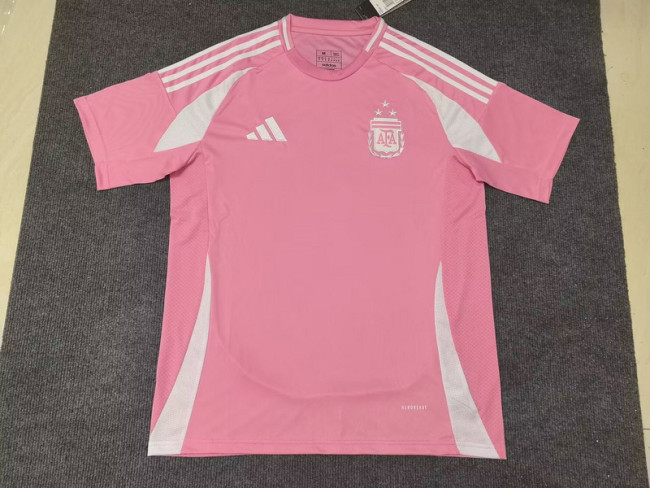 Fan Version 2025 Argentina Away Pink Soccer Jersey Football Shirt