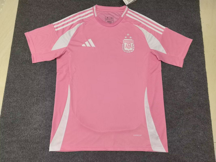 Fan Version 2025 Argentina Away Pink Soccer Jersey Football Shirt