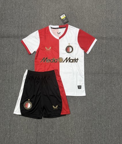 Adult Uniform 2025-2026 Feyenoord Rotterdam Home Soccer Jersey Shorts Men's Football Kit