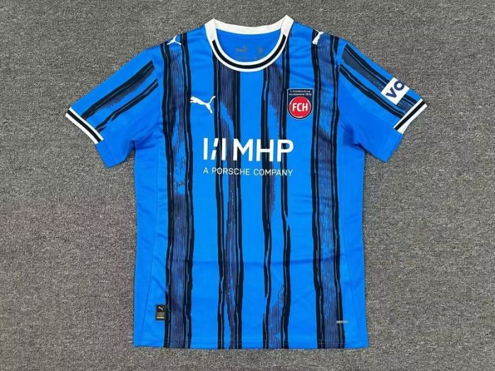 Fan Version 2025-2026 1. FC Heidenheim Away Blue Soccer Jersey Football Shirt