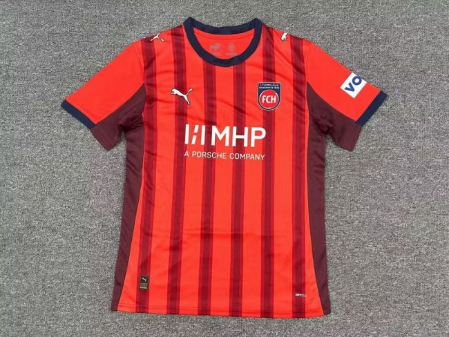 Fan Version 2025-2026 1. FC Heidenheim Home Soccer Jersey Football Shirt