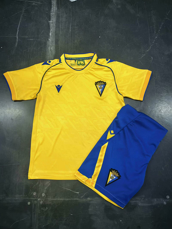 Youth Uniform Kids Kit 2025-2026 Cadiz Home Soccer Jersey Shorts Child Football Set