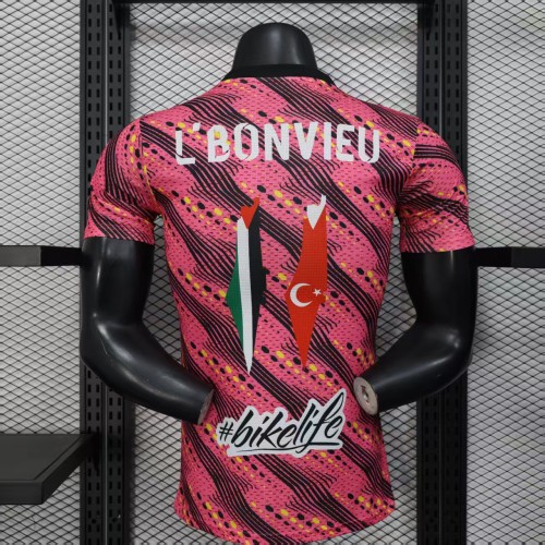 Fans Version 2025-2026 Club Deportivo Palestino L'BONVIEU 11 Pinnk Special Edition Soccer Jersey Palestinian Football Shirt