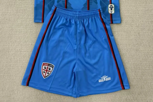 Fan Version 2025-2026 Cagliari Third Away Blue Soccer Shorts Football Shorts