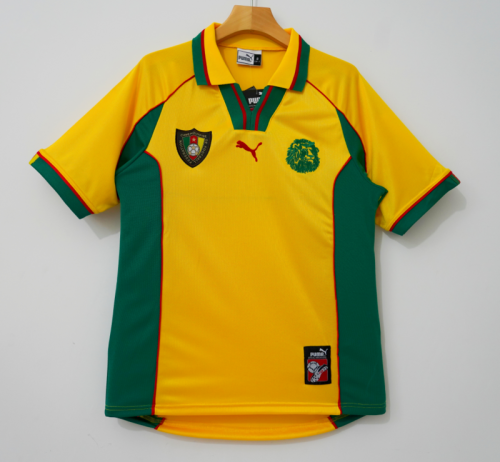 Retro Jersey 1998 Cameroon Away Yellow Soccer Jersey Vintage Cameroun Football Shirt