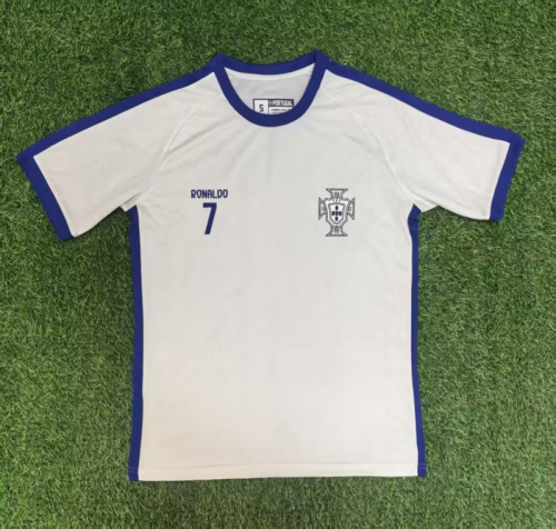 Fan Version 2025 Portugal RONALDO White Soccer T-shirt Football Shirt