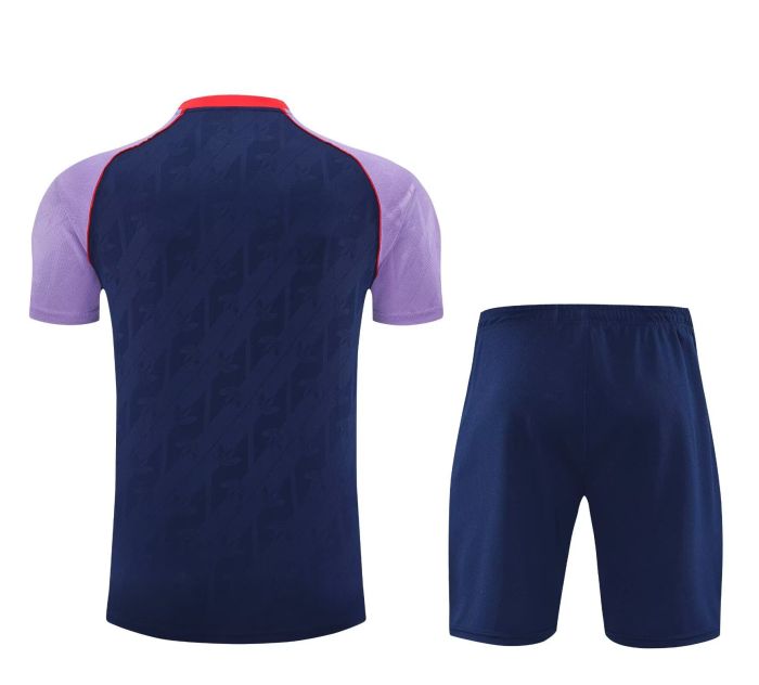 Adult Uniform 2025-2026 Arsenal Dark Blue/Purple Soccer Training Jersey and Shorts Football Kits