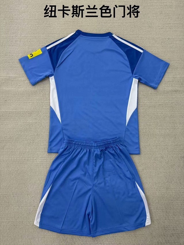 Youth Uniform Kids Kit Newcastle United 2025-2026 Blue Goalkeeper Soccer Jersey Shorts Child Football Set