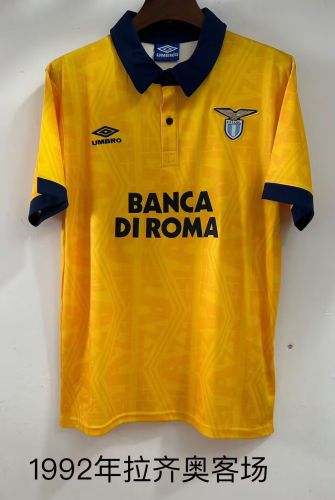 Retro Jersey 1992 Lazio Away Yellow Soccer Jersey Vintage Football Shirt