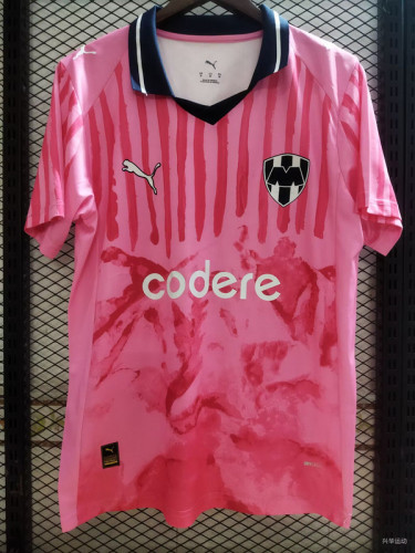 Fans Version 2025-2026 Monterrey Third Away Pink Soccer Jersey Menterrey Football Shirt