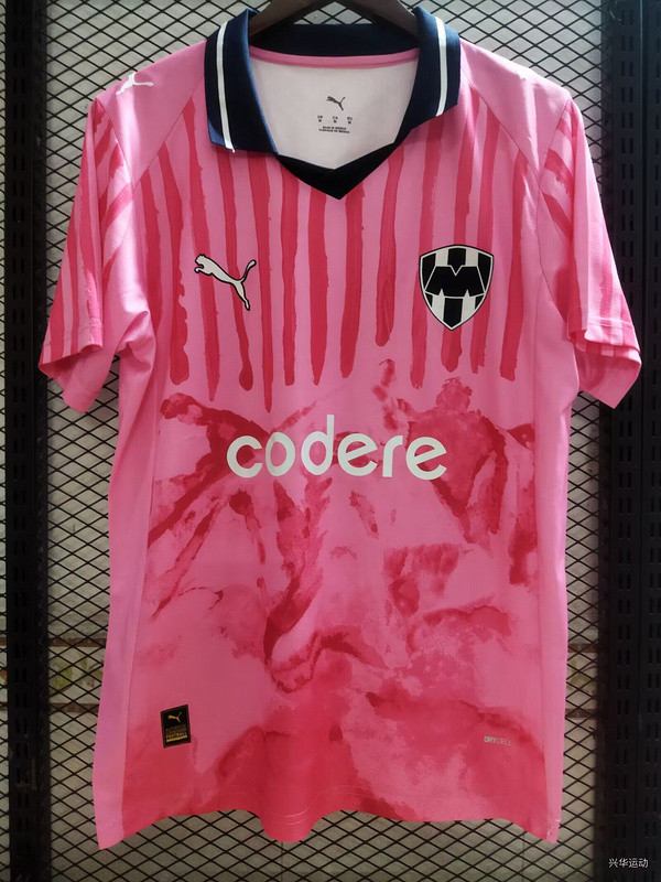 Fans Version 2025-2026 Monterrey Third Away Pink Soccer Jersey Menterrey Football Shirt