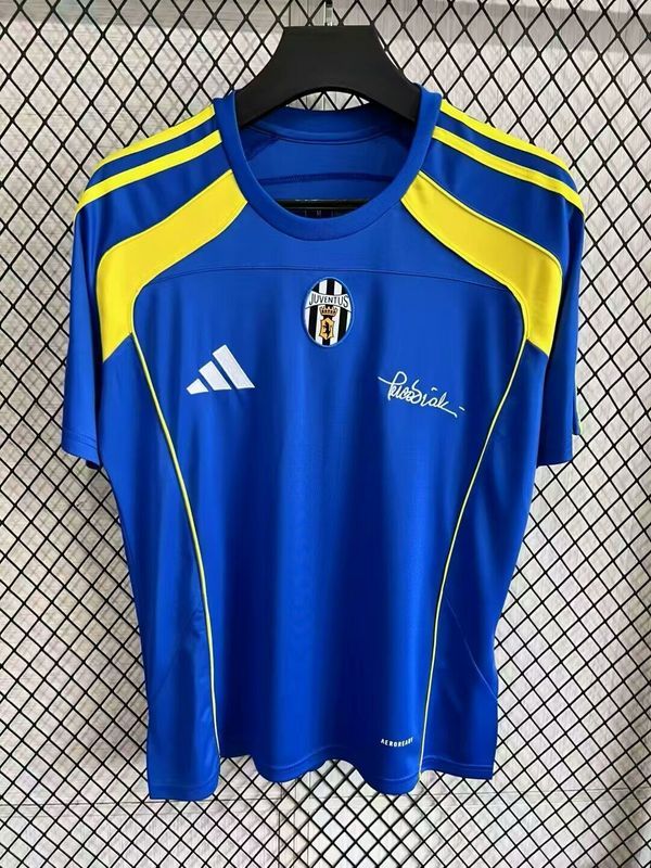 Maillot Juve Shirt Fans Version 2025-2026 Juventus Blue/Yellow Soccer Training Jersey Football Shirt