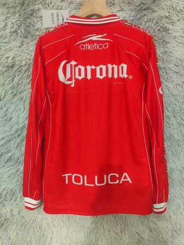 Long Sleeve Retro Jersey 1999-2000 Deportivo Toluca Home Soccer Jersey Vintage Football Shirt
