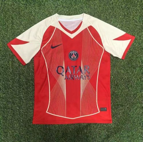 Fan Version 2025-2026 PSG Red/White Soccer Training Jersey Paris Football Maillot