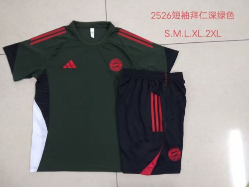 Adult Uniform 2025-2026 Bayern Munich Dark Green Soccer Training Jersey and Shorts Football Kits