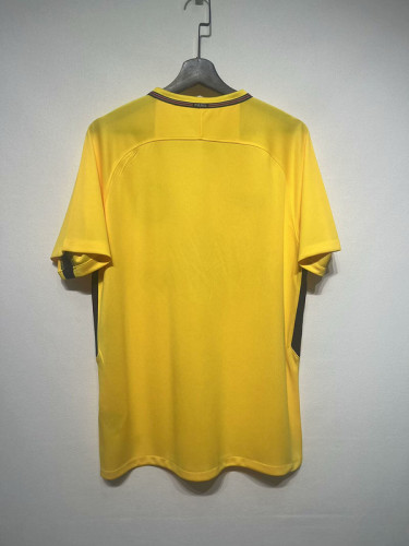 Retro Jersey 2017-2018 PSG Away Yellow Soccer Jersey Vintage Paris Football Maillot