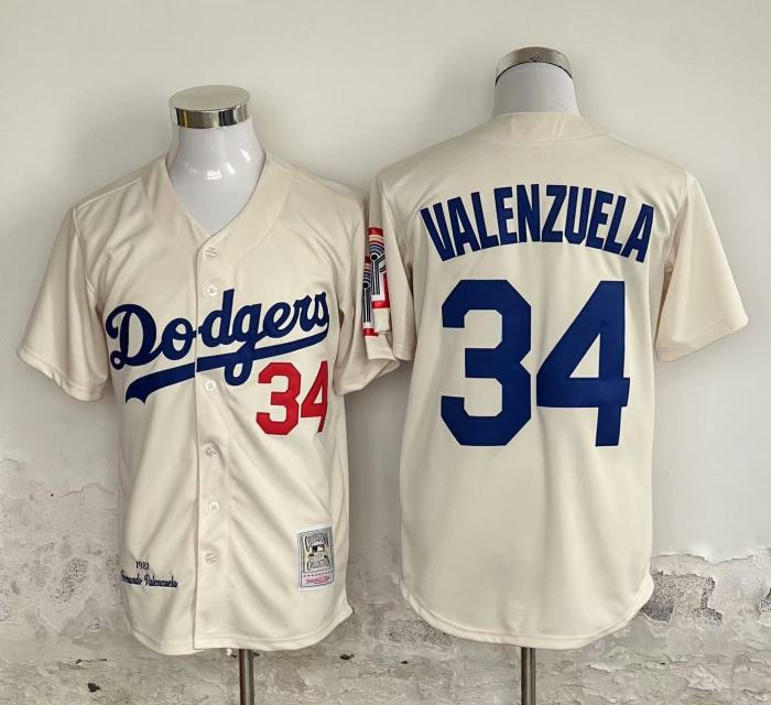 Retro Los Angeles Dodgers valenzuela 34 Classic MLB Jersey