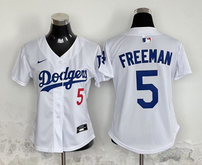 Women Los Angeles Dodgers FREEMAN 5 White MLB Jersey