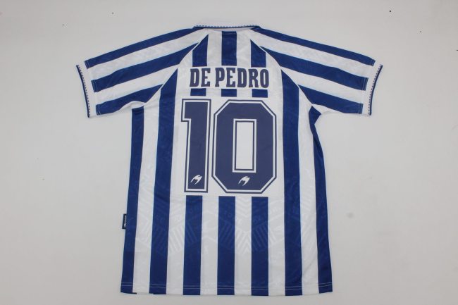 Retro Jersey 1994-1995 Real Sociedad DE PEDRO 10 Home Soccer Jersey Vintage Football Shirt