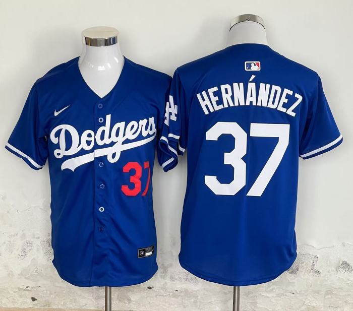Los Angeles Dodgers HERNANDEZ 37 Blue Cool Base MLB Jersey