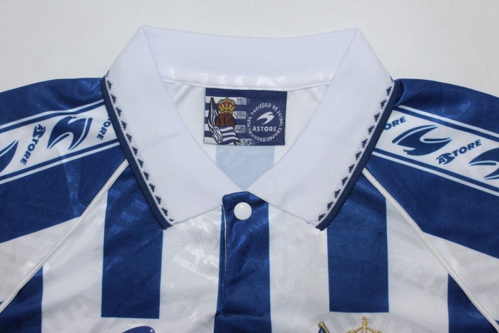 Retro Jersey 1994-1995 Real Sociedad DE PEDRO 10 Home Soccer Jersey Vintage Football Shirt