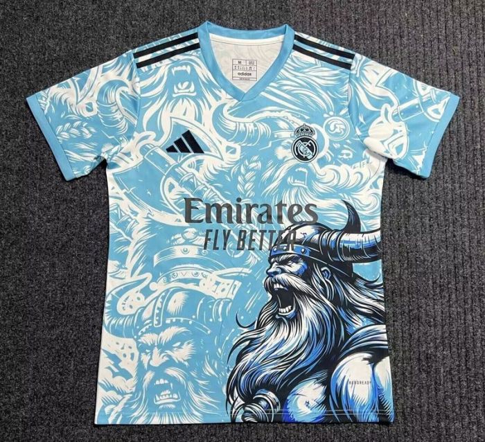 Fans Version 2025-2026 Real Madrid Blue/White Special Edition Soccer Jersey Real Football Shirt