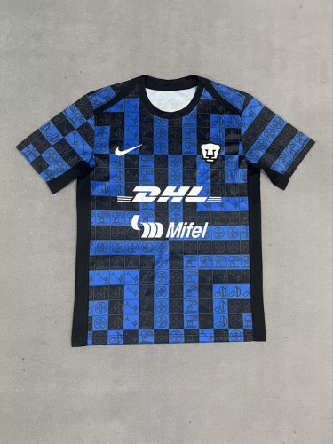 Fan Version 2025-2026 Pumas Black/Blue Soccer Jersey Football Shirt