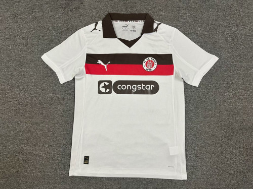 Fan Version 2025-2026 St. Pauli Away White Soccer Jersey Football Shirt