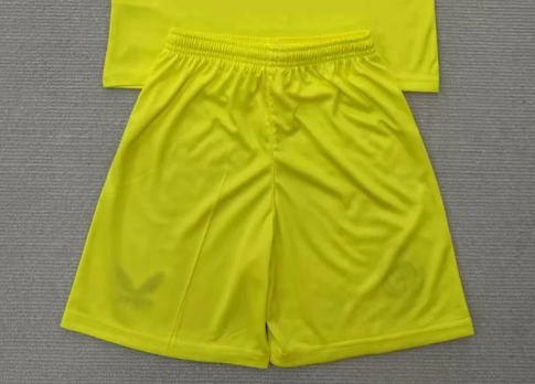 Fan Version 2025-2026 Feyenoord Rotterdam Yellow Goalkeeper Soccer Shorts Football Shorts