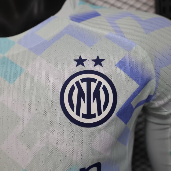 Long Sleeve Player Version 2025-2026 Inter Milan Away White Soccer Jersey Football Shirt