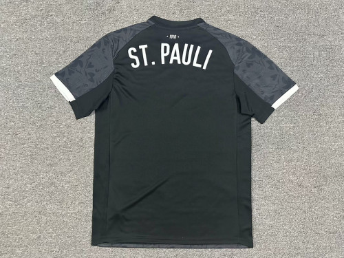 Fan Version 2025-2026 St. Pauli Third Away Black Soccer Jersey Football Shirt