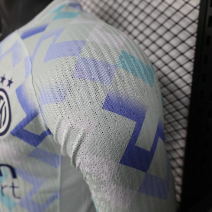 Long Sleeve Player Version 2025-2026 Inter Milan Away White Soccer Jersey Football Shirt
