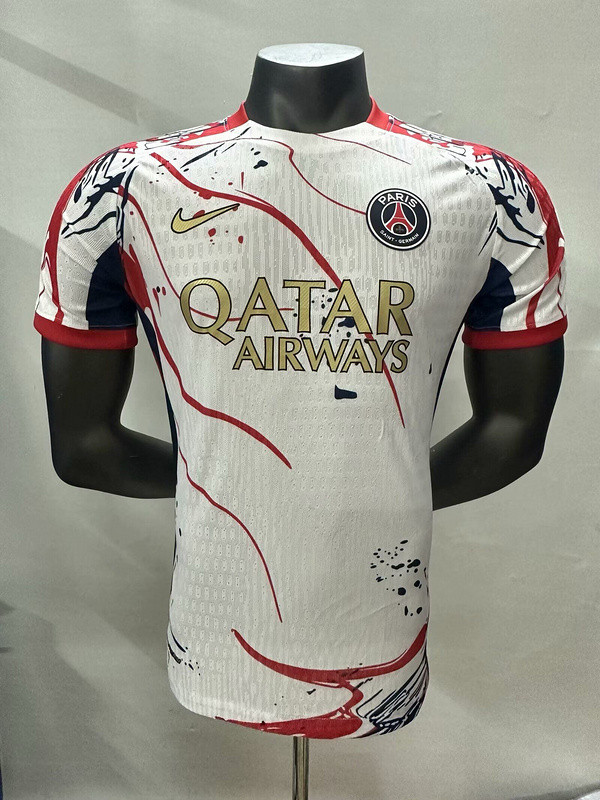 Player Version 2025-2026 PSG White/Blue/Red Special Edition Soccer Jersey Football Maillot