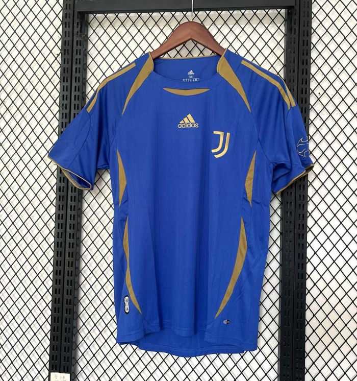 Retro Model Maillot Juve Shirt Fans Version 2025-2026 Juventus Blue/Gold Soccer Training Jersey Football Shirt