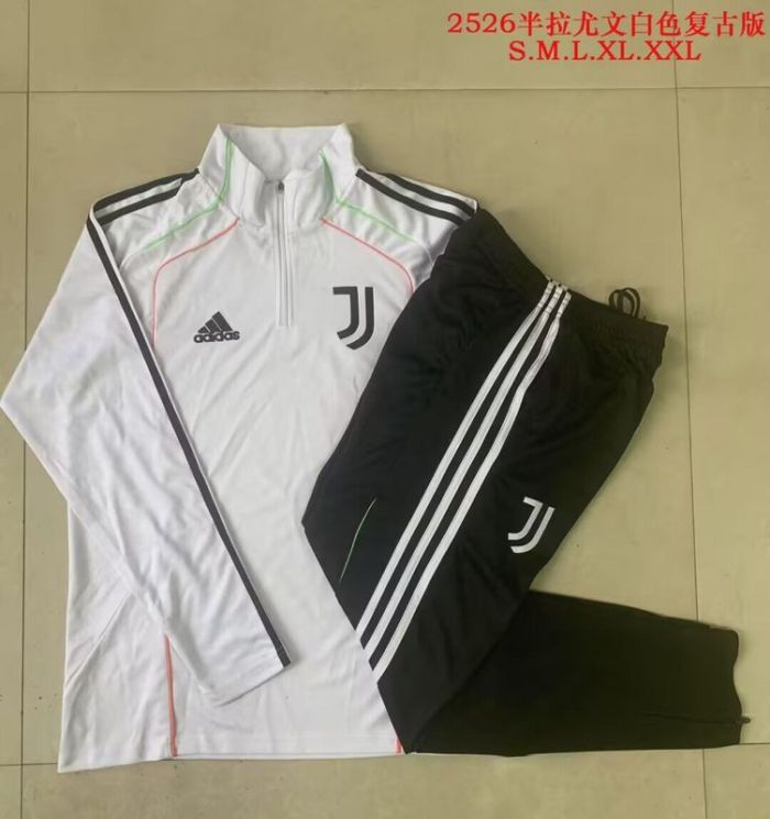 2025-2026 Juventus White Soccer Training Sweater and Pants Football Kit
