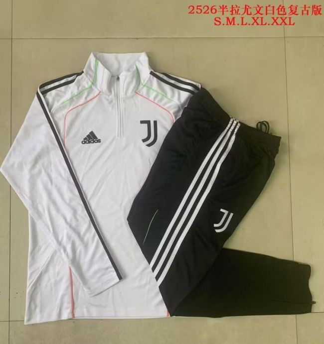 2025-2026 Juventus White Soccer Training Sweater and Pants Football Kit