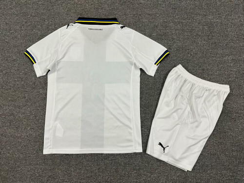Youth Uniform Kids Kit 2025-2026 Parma Calcio Home Soccer Jersey Shorts Child Football Set