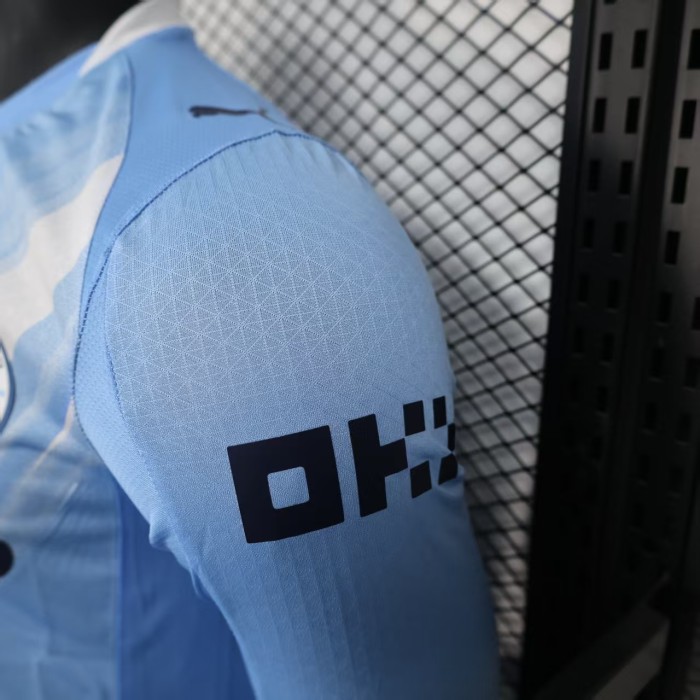 Long Sleeve Player Version Manchester City 2025-2026 Home Soccer Jersey Man City Football Shirt