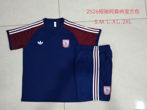Adult Uniform 2025-2026 Arsenal Dark Blue Retro Model Soccer Training Jersey and Shorts Football Kits