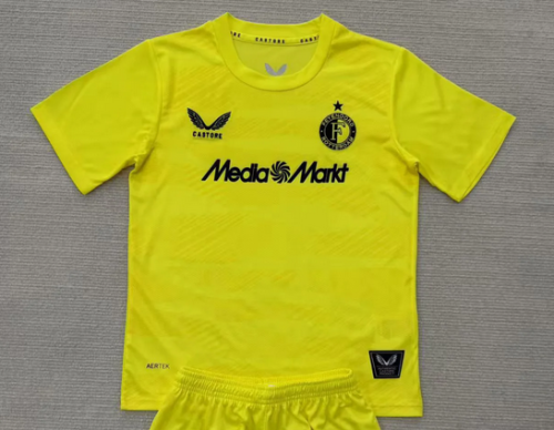 Fan Version 2025-2026 Feyenoord Rotterdam Yellow Goalkeeper Soccer Jersey Football Shirt