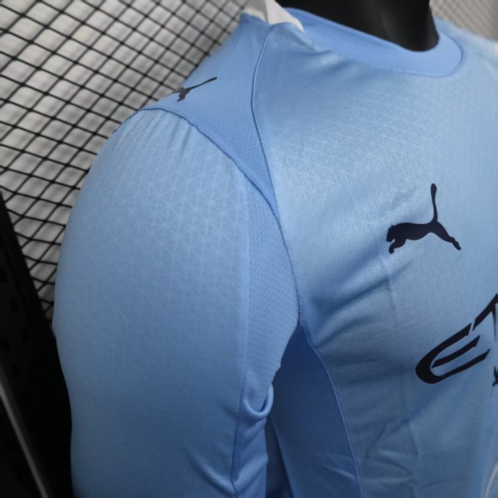 Long Sleeve Player Version Manchester City 2025-2026 Home Soccer Jersey Man City Football Shirt
