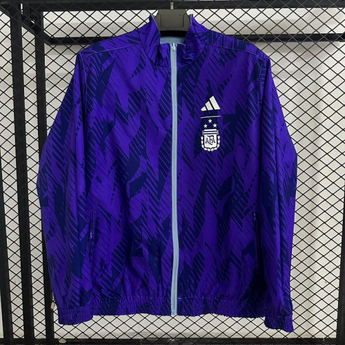 2025-2026 Argentina Purple/Blue Soccer Reversible Windbreaker Jacket Football Jacket
