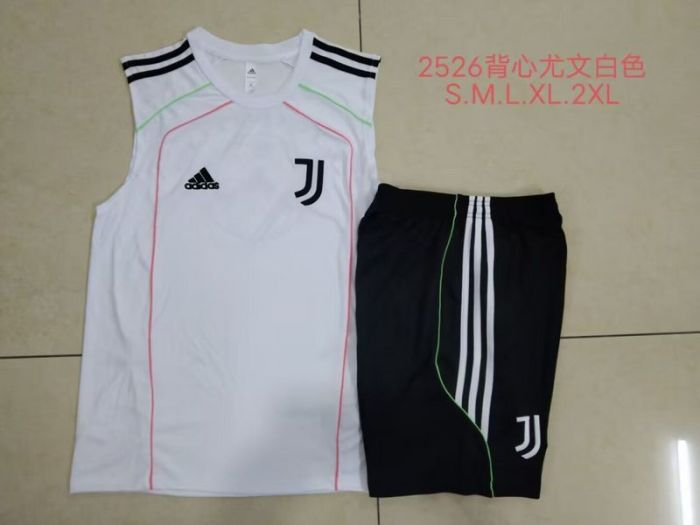 Adult Uniform 2025-2026 Juventus White Soccer Training Vest and Shorts Football Set