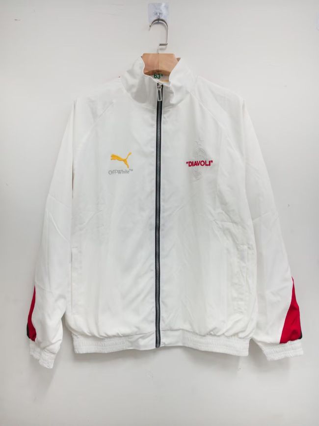 2025-2026 AC Milan X offwhite White Soccer Windbreaker Jacket Football Jacket