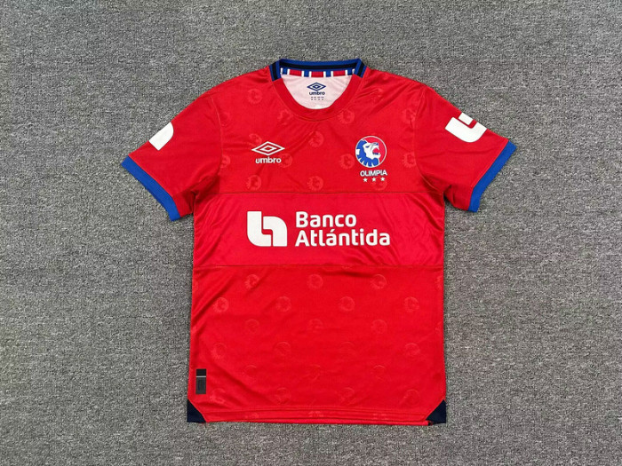 Fan Version 2025-2026 Club Deportivo Olimpia Away Red Football Shirt Soccer Jersey
