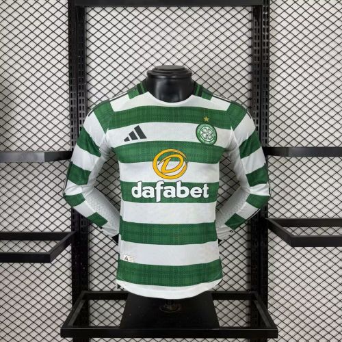 Long Sleeve Player Version 2025-2026 Celtic Home Soccer Jersey Football Shirt